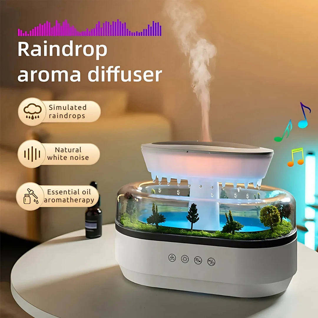 Humidificador de aire con efecto lluvia